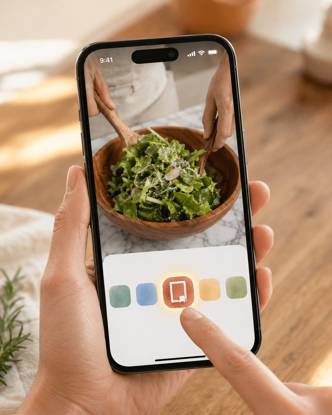 iPhone share sheet sending a TikTok cooking video into Recipes